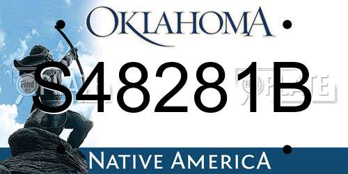 S48281B Oklahoma License Plate