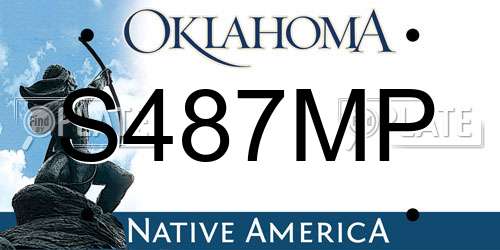 S487MP Oklahoma License Plate