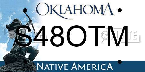 S48OTM Oklahoma License Plate