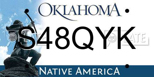 S48QYK Oklahoma License Plate