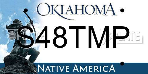 S48TMP Oklahoma License Plate
