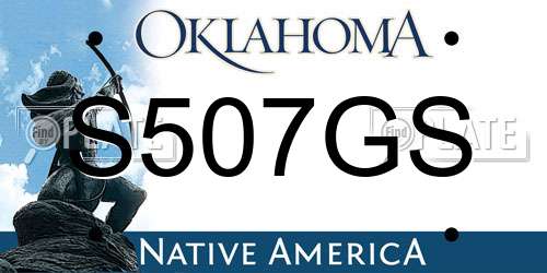 S507GS Oklahoma License Plate