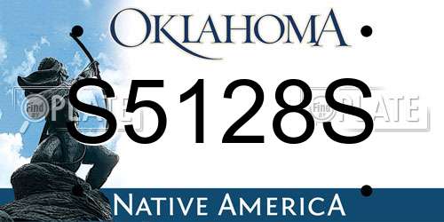 S5128S Oklahoma License Plate
