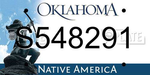 S548291 Oklahoma License Plate