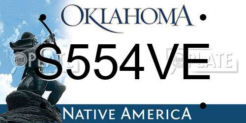 S554VE Oklahoma License Plate
