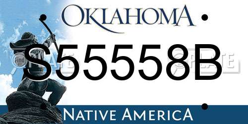 S55558B Oklahoma License Plate