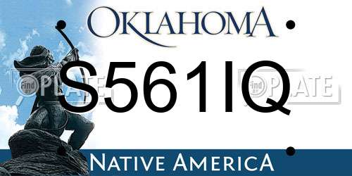 S561IQ Oklahoma License Plate