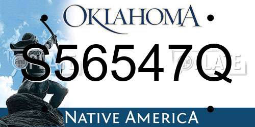 S56547Q Oklahoma License Plate