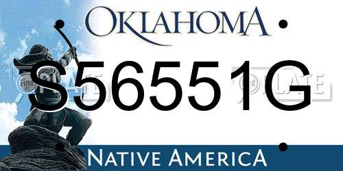 S56551G Oklahoma License Plate