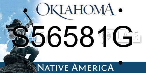 S56581G Oklahoma License Plate