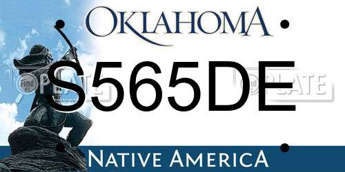S565DE Oklahoma License Plate