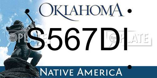 S567DI Oklahoma License Plate