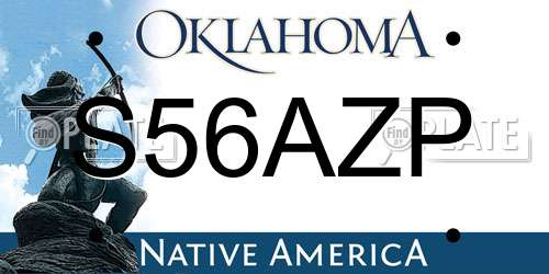 S56AZP Oklahoma License Plate