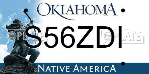S56ZDI Oklahoma License Plate