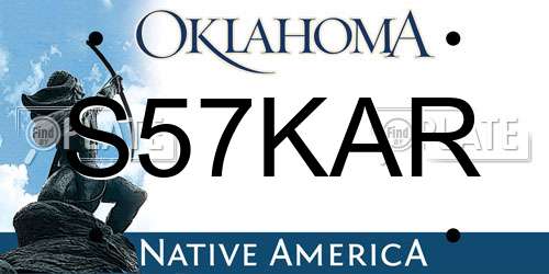 S57KAR Oklahoma License Plate