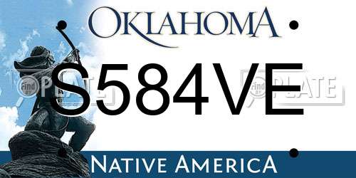 S584VE Oklahoma License Plate