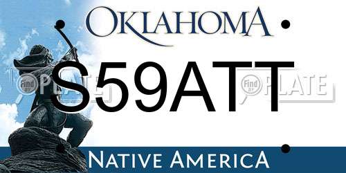 S59ATT Oklahoma License Plate