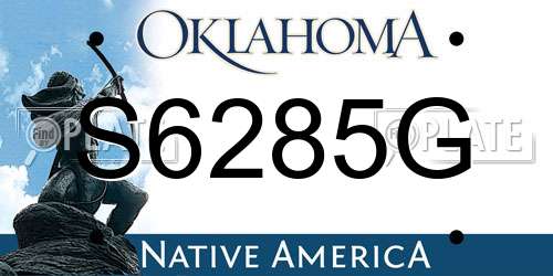 S6285G Oklahoma License Plate