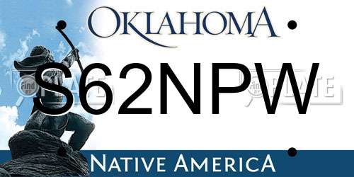 S62NPW Oklahoma License Plate