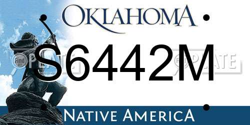 S6442M Oklahoma License Plate