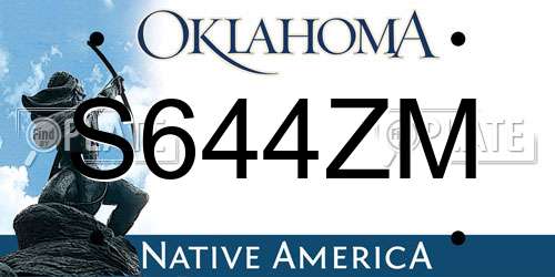 S644ZM Oklahoma License Plate