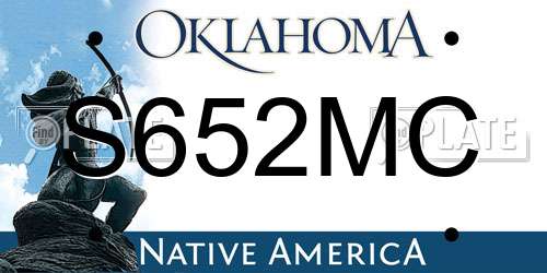 S652MC Oklahoma License Plate