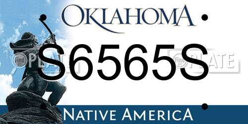 S6565S Oklahoma License Plate