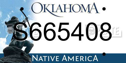 S665408 Oklahoma License Plate