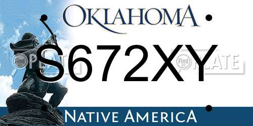 S672XY Oklahoma License Plate