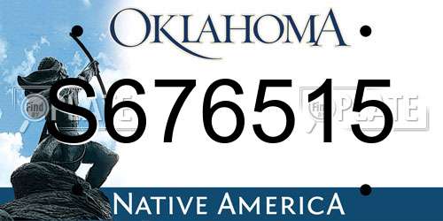 S676515 Oklahoma License Plate