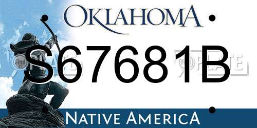 S67681B Oklahoma License Plate