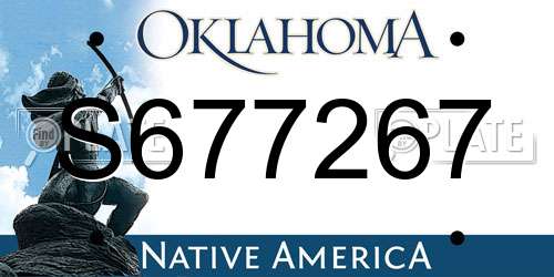 S677267 Oklahoma License Plate