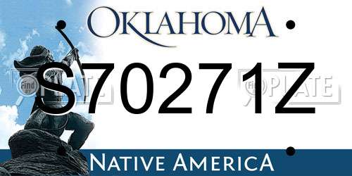 S70271Z Oklahoma License Plate