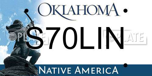 S70LIN Oklahoma License Plate