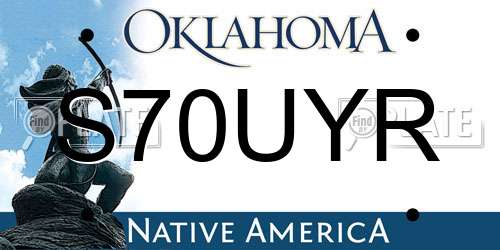 S70UYR Oklahoma License Plate