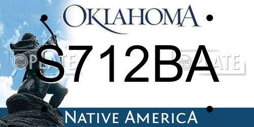 S712BA Oklahoma License Plate