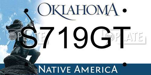 S719GT Oklahoma License Plate