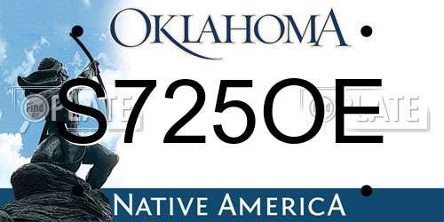 S725OE Oklahoma License Plate