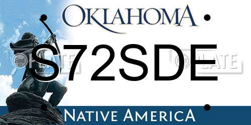 S72SDE Oklahoma License Plate