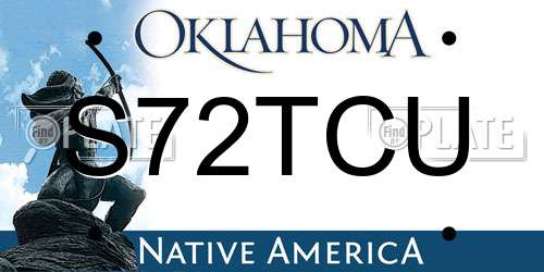 S72TCU Oklahoma License Plate
