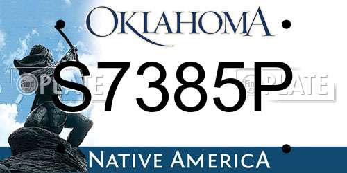 S7385P Oklahoma License Plate