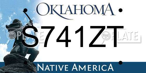S741ZT Oklahoma License Plate