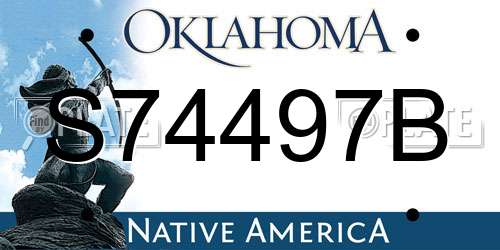 S74497B Oklahoma License Plate