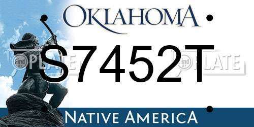 S7452T Oklahoma License Plate