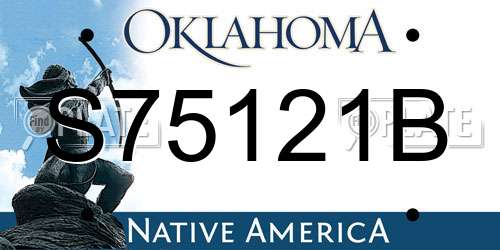 S75121B Oklahoma License Plate