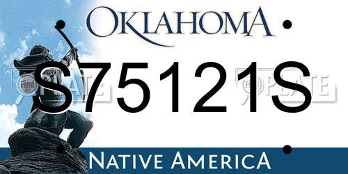 S75121S Oklahoma License Plate
