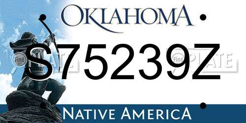 S75239Z Oklahoma License Plate