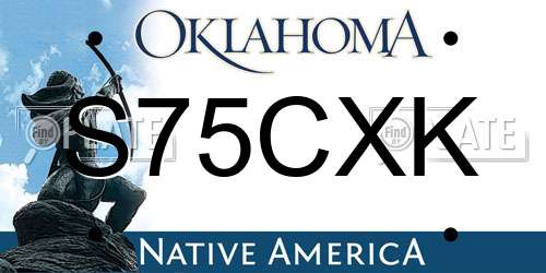 S75CXK Oklahoma License Plate