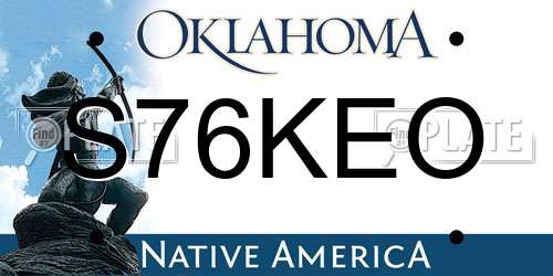 S76KEO Oklahoma License Plate