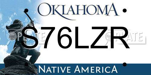 S76LZR Oklahoma License Plate